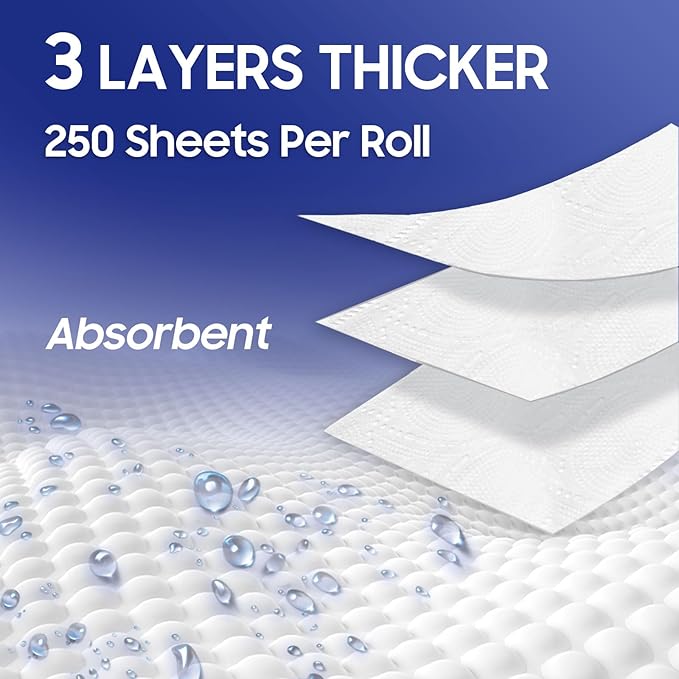 Fast Dissolve Toilet Paper,Ultra Soft&Strong Bath Tissue,3-Ply 24 Mega Rolls,No Clogging Toilet for RV,Camping,Marine,Septic Safe,Free of Fluorescent Agents for Sensitive Skin,Biodegradable