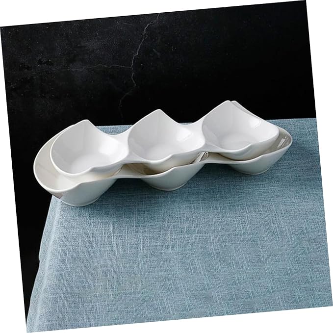 Appetizer Plate Set Three-grid Sauce Dish Perfect for Restaurant Home Hotel Bar