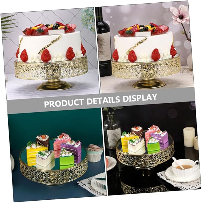 PRETYZOOM European Style Cake Serving Tray Elegant Food Storage Plate for Desserts Pastries and Snacks for Parties and Gatherings