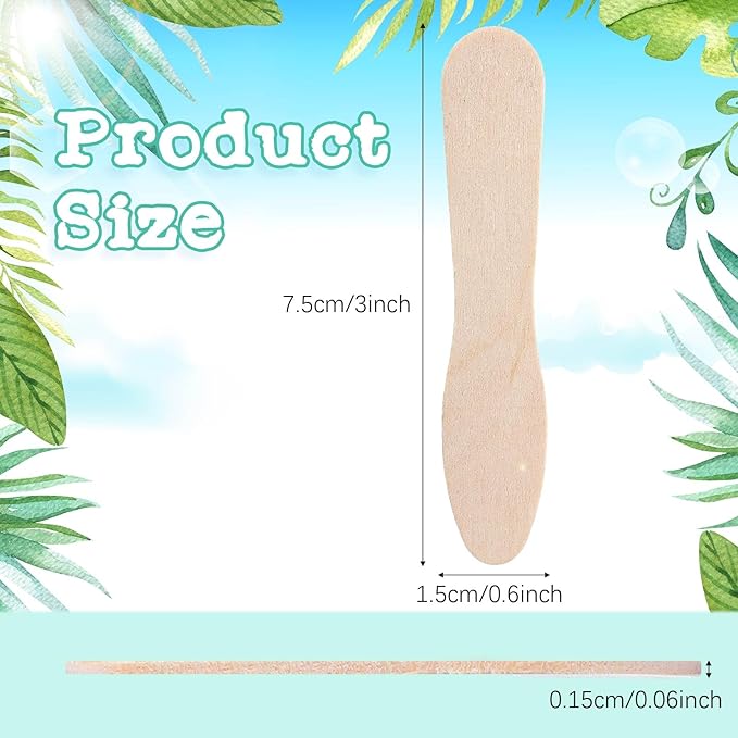 Nuogo 500 Pcs Wooden Ice Cream Sample Spoons Bulk 3'' Disposable Honey Gelato Tasting Sticks Cutlery Mini Wood Chocolate Hot Cocoa Essential Small Wedding Dessert Spoon for Eating Sampling Craft