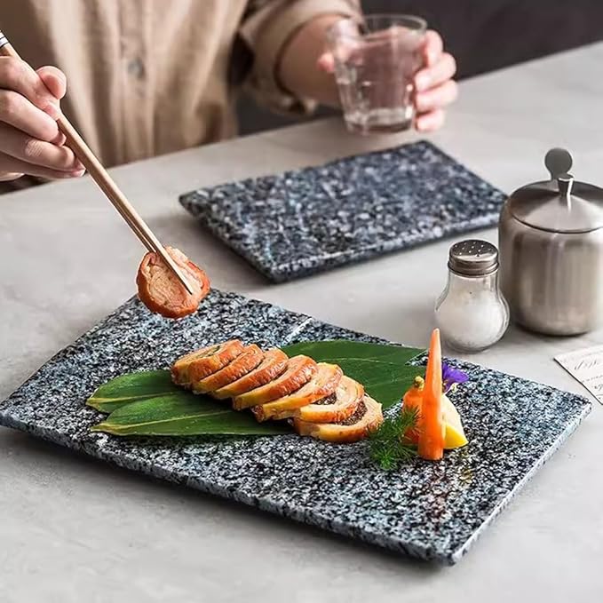 Kitchen Plates Rectangular Ceramic Tray Barbecue Plate Restaurant Dessert Plate Sushi Plate Appetizer Plate Kitchen Dinner Plate Restaurant Plates(26cm)