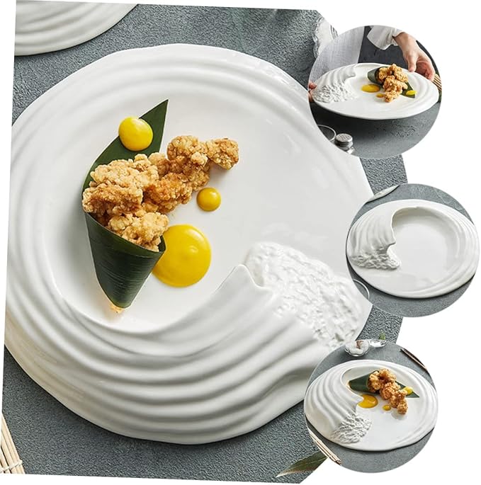 Ceramic Serving Plate for Appetizers and Cold Dishes Unique Pattern -inch Porcelain Dish for Parties and Home Use