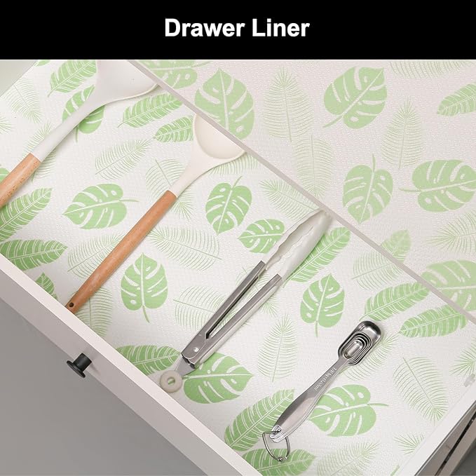Cooyes Shelf Liner – Premium Non-Adhesive Cabinet & Drawer Liner for Kitchen – Waterproof Shelf Paper with Modern Pattern – Durable EVA Cabinet Mat – Easy to Cut (23.6" W x 236" L)
