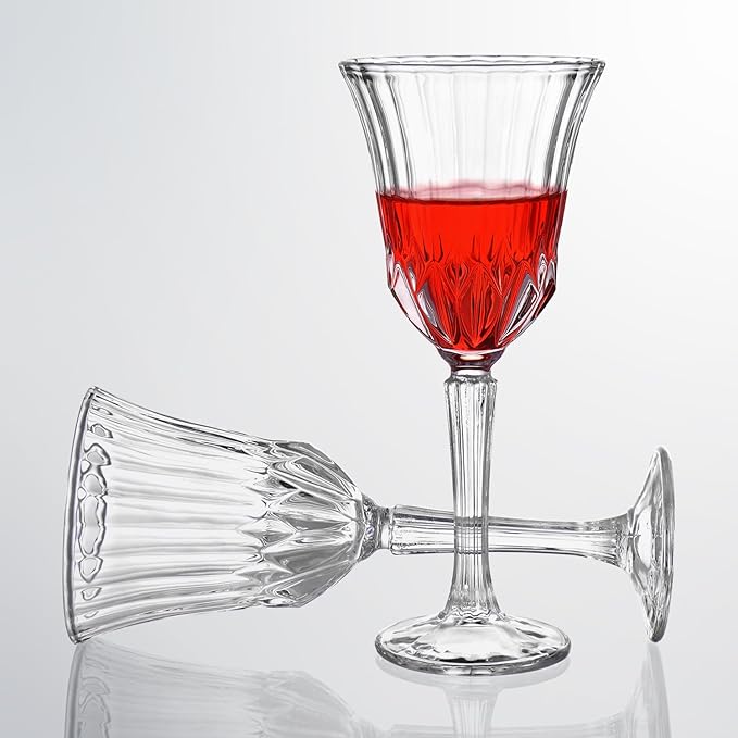 Wine Glasses Set of 6, Lead-free Crystal Wine Glasses, Vintage Red Wine Glassware for Daily Use, Hosting Guests, Gifts for Wedding