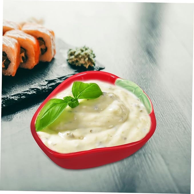 OUNONA Strawberry Vinegar Sauce Dish Ceramic Mustard Plate Small Ceramic Plate for Condiments