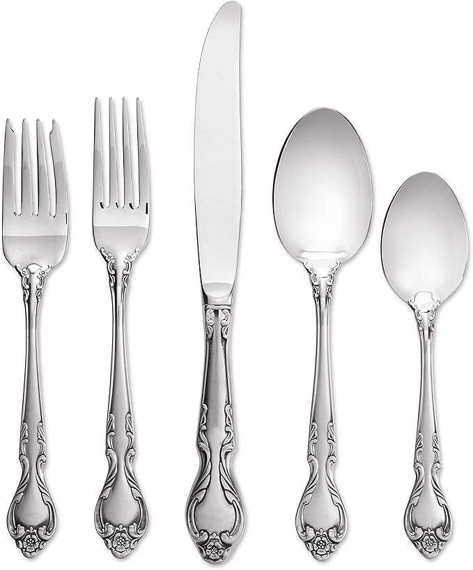 Lyon Queens Fancy 18/8 Stainless Steel 60pc. Flatware Set (Service for Twelve)