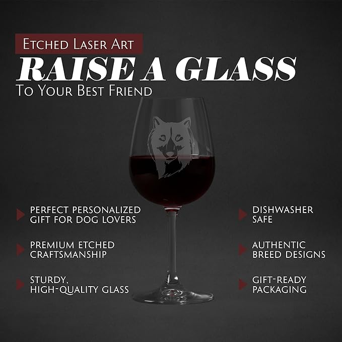 Lapponian Herder Dog Personalized Custom Themed Etched 12.75oz Wine Glass