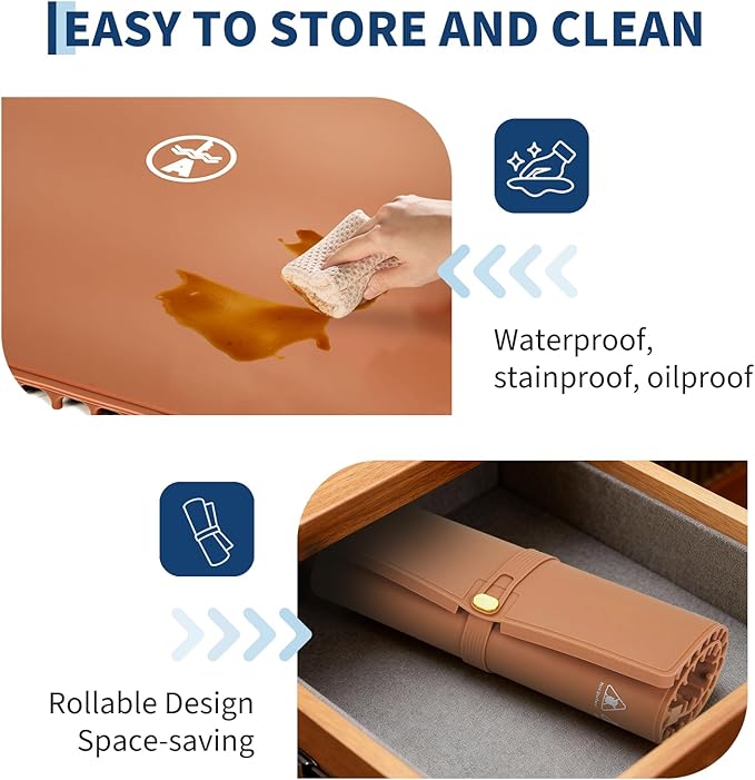 GarveeHome Food Warming Mat for Countertop, 24x15 Inch Dual Zone Electric Warming Tray with Timer & 6 Temp Settings, Portable Food Warmer for Parties Buffets Home Daily Use, Orange
