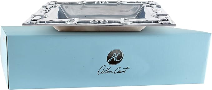 Arthur Court Designs Aluminum Equestrian Food Service Tray, Desktop Storage Organizer, Catchall, Valet, Nightstand or Dresser 10 inch Long