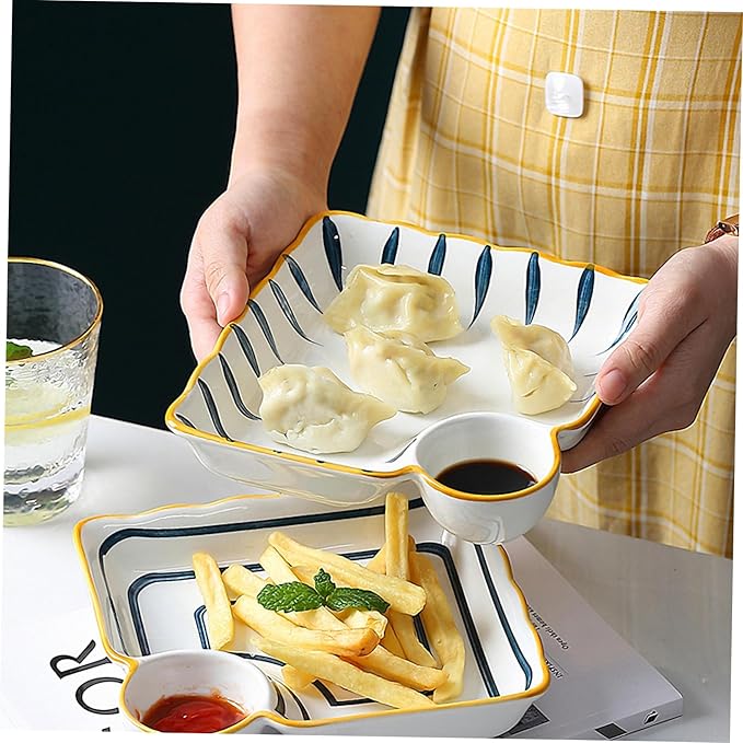 ABOOFAN Meal Plate Ceramic Plate Dipping Dish Platter for Serving Food Home Restaurant