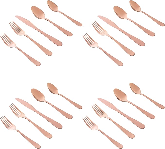 Gibson Home Flatware, 20 Piece Set, Rose Gold