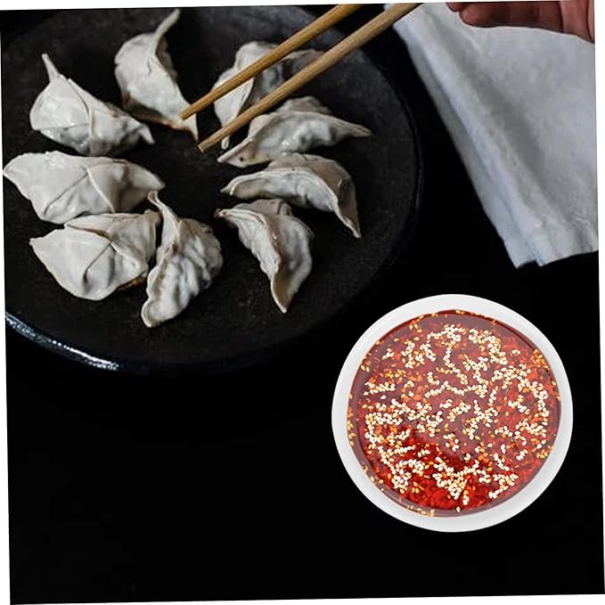LIFKOME 3pcs Kitchen Snack Plates Ceramic Seasoning Dishes for Dipping Sauces Appetizers and Condiments Practical Spice Serving Tray for