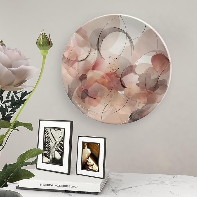 Decorative Plate 8inch Bone China Dessert Plates with Display Stand Ceramic Ornament Ceramic Plate Simple Background Decorative Plates Art Crafts Porcelain for Home Club Living Room