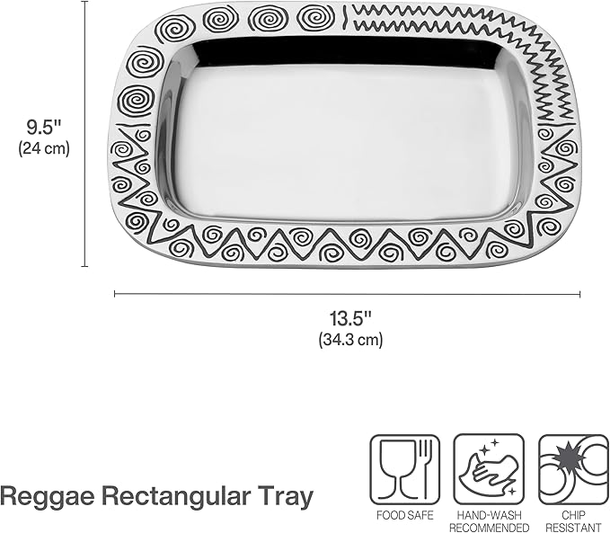 Wilton Armetale Reggae Rectangle Serving Tray, 13.5-Inch