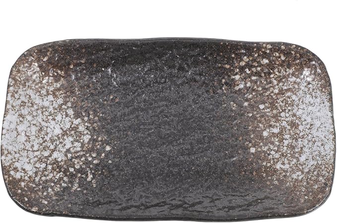 Starlight Blue Ceramic Sushi Plate High Temperature Resistant Snack and Dessert Dish Long Serving Tray for Dumplings and Appetizers with Stable Non-slip Base