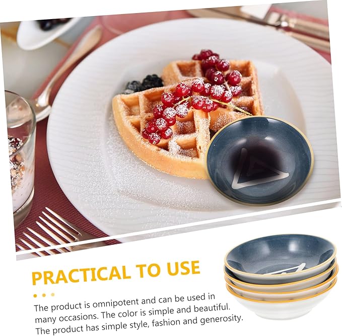 4pcs Ceramic Sauce Dishes Japanese Style Mustard Plates for Dipping Assorted Appetizer Plates for Condiments and Side Dishes