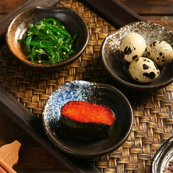 Appetizer Plates Dipping Bowls Small Bowls for Dips, Snacks Ceramic Soy Sauce Dish Kitchen Supplies for Condiment