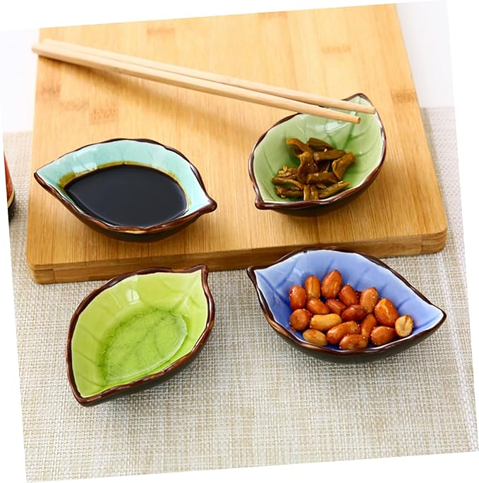 3pcs Sauce Plates Ceramic Sauce Dishes Tableware for Home Restaurant Random Style