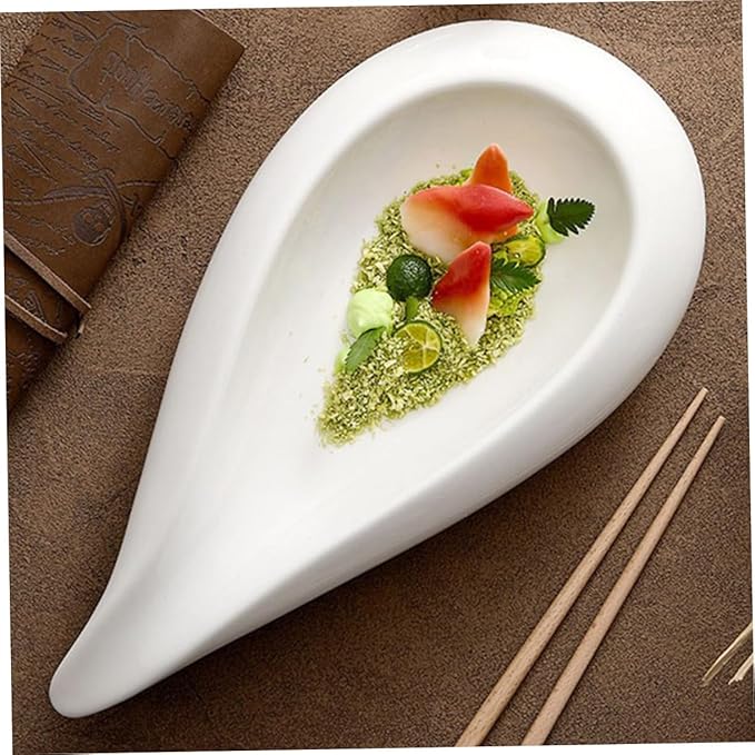 GLEAVI Irregular Ceramic Appetizer Plate 1-Piece Food Serving Dish Deep Bowl Plate for Fruits Nuts and Snacks for Parties and Restaurants