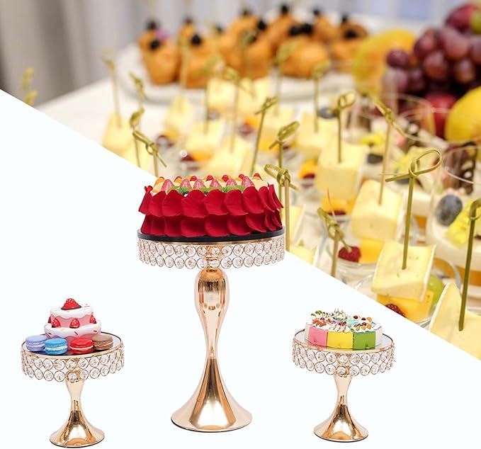10 Pack Cake Stands Set Metal Cupcake Holder Cake Tray Crystal with Acrylic Mirror, Dessert Display Plate Decor Serving Platter for Party Wedding Birthday Baby Shower Celebration Home Decoration