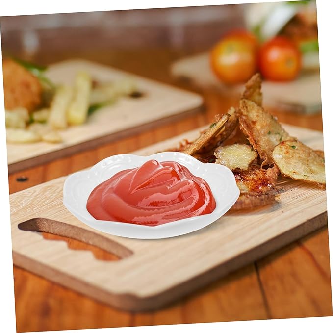 2pcs Embossed Ceramic Appetizer Plates Versatile Sauce Dishes for Soy Sauce Oil Seasonings Elegant White Design for Home Parties and Gifts