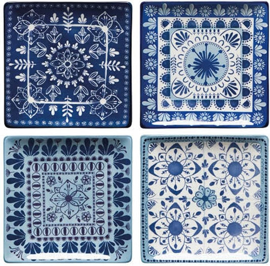 Now Designs Stamped Appetizer Plates, Porto - Set of 4 (HPT1153D)