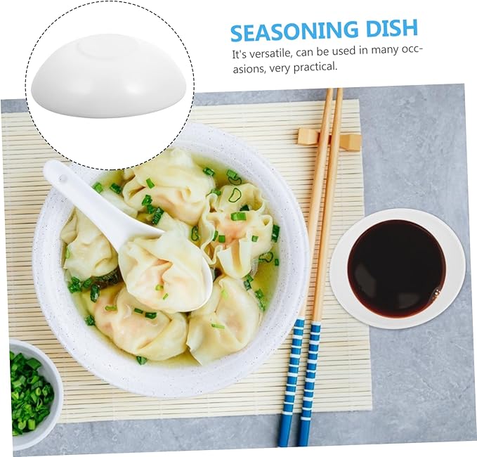 6 Pcs Ingot Bowl Mustard Bowl Appetizer Plates Ceramic Condiment Dishes Sauce Dishes Ceramic Household Bone Bowls Ceramic Dipping Plates Small Ceramics Delicate Dip in Water White