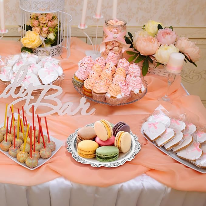 Gatuida Silver Serving Tray Elegant Dessert Platter Snack Serving Dish Fruit Tray for Home Wedding Birthday Party Food Appetizer Charcuterie Cookies Desserts Jewelry Display