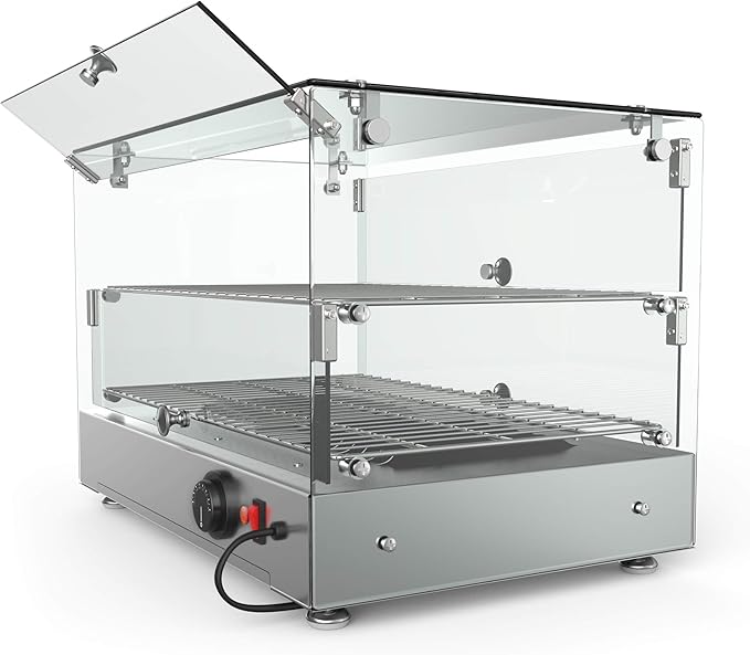 KoolMore - HDC-1.7C 22" Self Service 2 Shelf Commercial Countertop Food Warmer Display Case - 1.7. cu ft, Silver