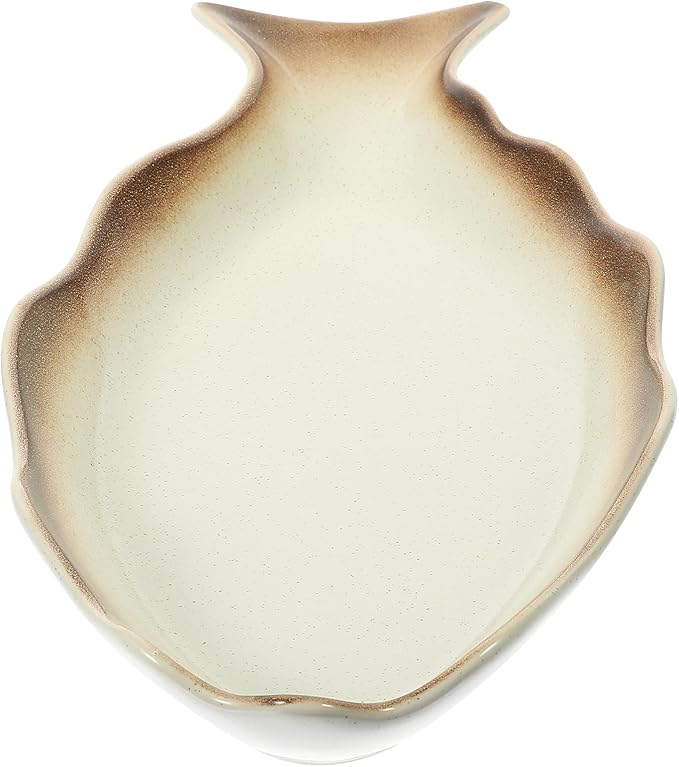 DOITOOL Large Ceramic Fish Serving Plate Japanese Style Fish-shaped Dinnerware Warm Autumn Tone Household Food Plate for Kitchen and Restaurant Use
