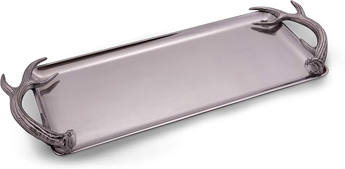 Arthur Court Designs Aluminum Antler Oblong Tray 19 inch x 8 inch