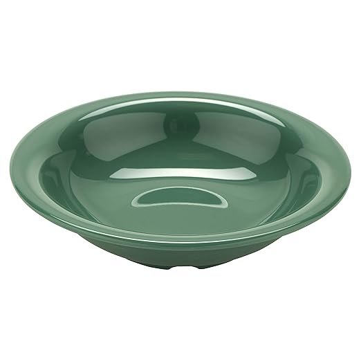 GET B-167-FG Melamine Narrow Rim Fruit/Dessert Bowl, 16 Ounce, White (Set of 12),Green