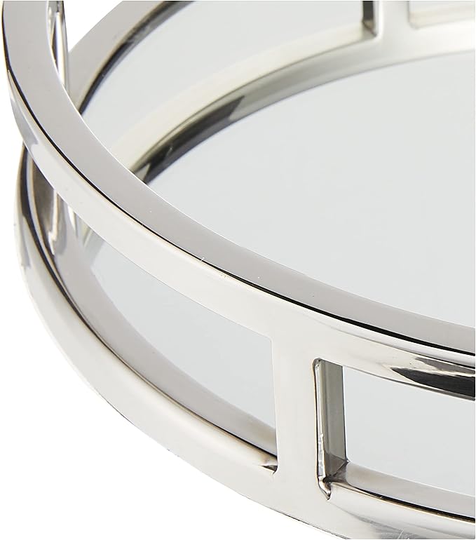 Elegance Beam Round Mirror Tray,10.75"