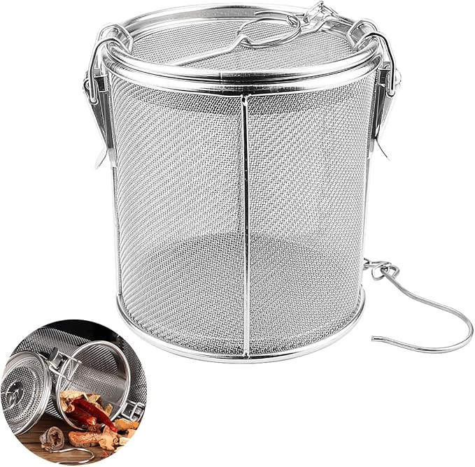 Stainless Steel Mesh Filter, Tea Strainers, Soup Seasoning Separation Basket, Tea and Spice Ball for Cooking Soup (Medium)