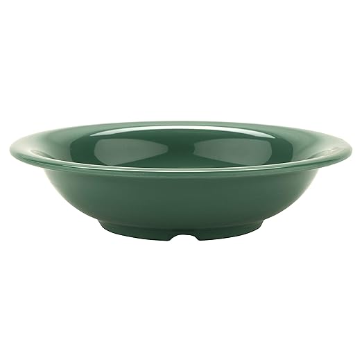 GET B-167-FG Melamine Narrow Rim Fruit/Dessert Bowl, 16 Ounce, White (Set of 12),Green