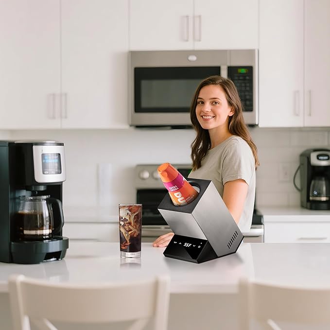Cobalance 2-in-1 Smart Temp Chiller: Maintain Wine at 55°F & Coffee Creamer at 41°F, Perfect Cooler for Home, Cafes & Gifting