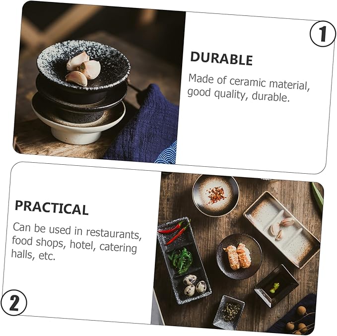 3pcs Ceramic Sauce Dish Japanese Style Appetizer Plates for Dipping Condiment Storage and Seasoning for Home and Restaurant Use Easy to Clean and Maintain