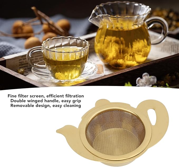Tea Fine Mesh Filter, Loose Tea Infuser Basket Stainless Steel Tea Strainer Tea Filter Insulated Base Tea Strainer Bowl Tea Steeper Basket Filter for Brewing Filter Tea Leaves