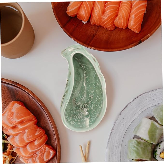 Ceramic Oyster Shell Serving Plate Elegant Small Dish for Sushi Tapas and Appetizers Smooth Surface for Easy Cleaning Parties and Special Occasions