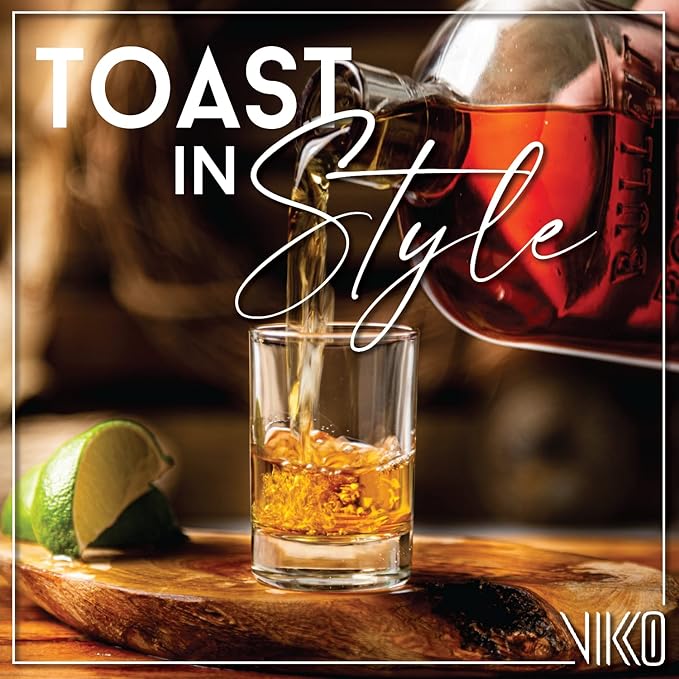 Vikko 1.9 Ounce Shot Glasses, Set of 6 Small Liquor and Spirit Glasses, Durable Tequila Bar Glasses For Alcohol and Espresso Shots, 6 Piece Mini Shooter Glass Set (Chile)