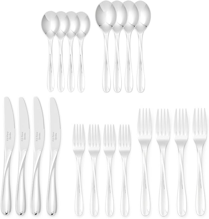 Spode Kit Kemp 20-Piece Cutlery Set | 18/10 Stainless Steel | Dishwasher Safe | Versatile Serving Flatware | Ideal for Appetizers, Desserts, Snacks | Perfect for Home & Gatherings