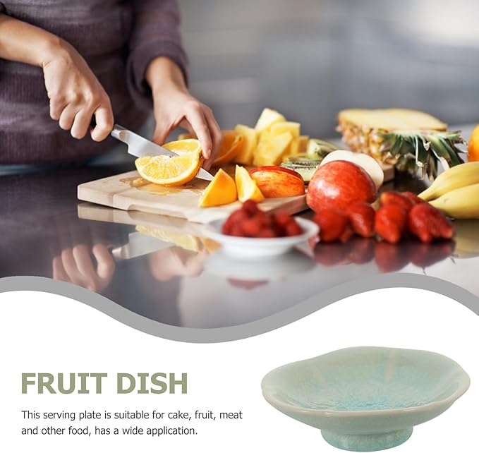 Elegant Pattern Ceramic Plate Dessert Appetizer Serving Smooth Surface for Home Restaurant