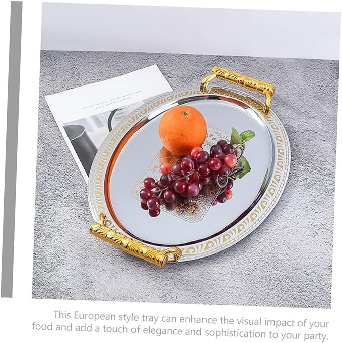 Serving Tray Elegant Snack Platter for Home Events Versatile Food Presentation Dish for Parties Weddings Housewarming More Rim Design