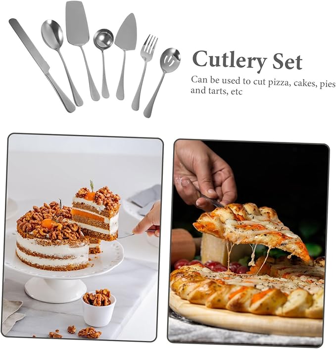 TIDTALEO 1set Stainless Steel Cake Knife Set Serving Utensils Set for Party Wedding Buffet