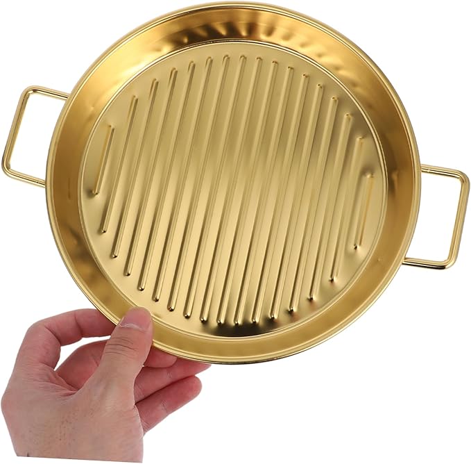 Mobestech Metal Salad Snack Plate Serving Bowls Grilling Baskets Bbq Grill Tray Stainless Steel Serving Tray Plate