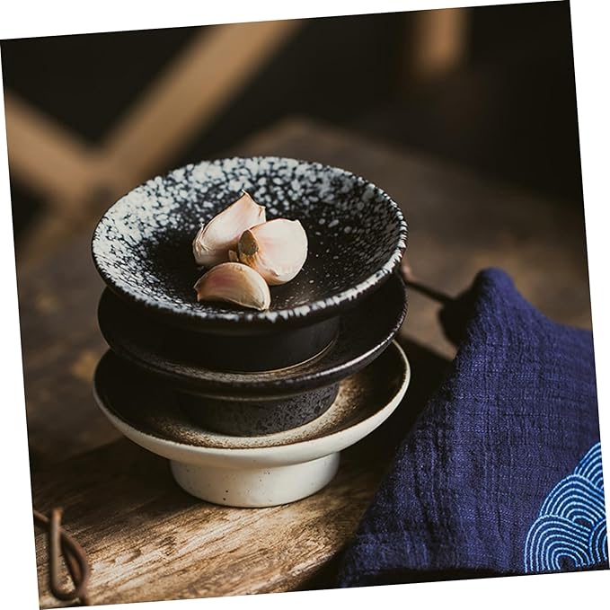 3 Pcs Japanese Ceramic Snack Plates – Household Seasoning Dishes Microwave Dishwasher Safe for Appetizers and Dipping