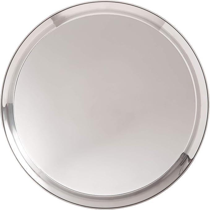 Libertyware 16 Inch Round Stainless Steel Serving Tray, Silver