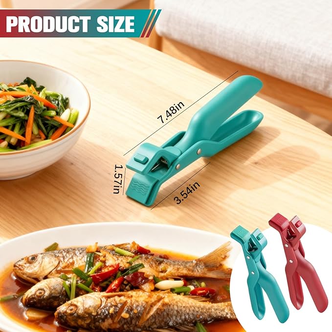 2PCS Hot Plate Grippers,Aulti-Function Anti-Scald Bowl Clip for Kitchen,Silicone Non-slip Hot Dish Plate Holder,Anti-Scald Bowl Clip,Microwave Oven Cooking,Kitchen Utensil for Bowls,Pans,Dishes