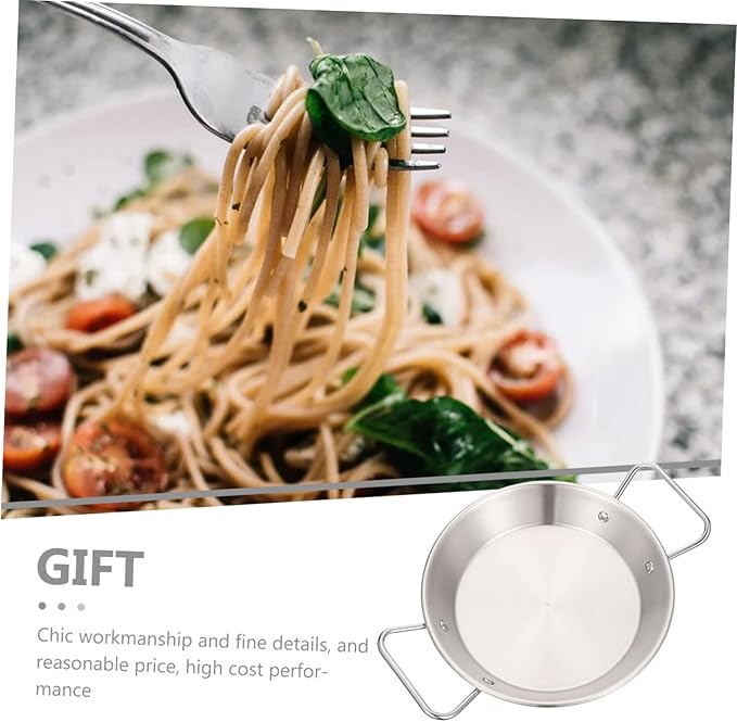 Healifty Stainless Steel Snack Serving Tray with Double Handles Fried Food Plate for Home Restaurant and Catering Use Easy to Clean Smooth Surface Design