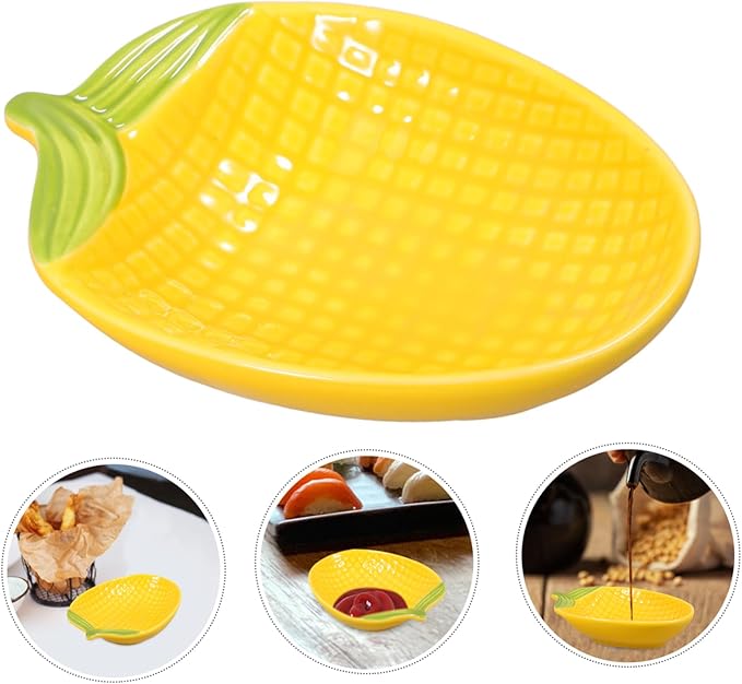 Ceramic Corn Dipping Dish for Sauces and Seasonings Creative Appetizer Plate for Family Gatherings Parties and Restaurants Unique Food Serving Plate